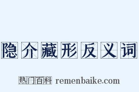 隐介藏形反义词是什么意思的图片